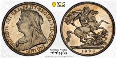 1893 Crown S-3937 LVI Edge MS64