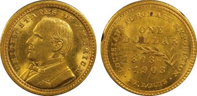 1903 G$1 LA Purchase, McKinley MS64