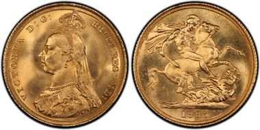 1887-S Sov S-3868A DISH S1 1st Obverse 1st Obv Long JEB Aligned Right MS66