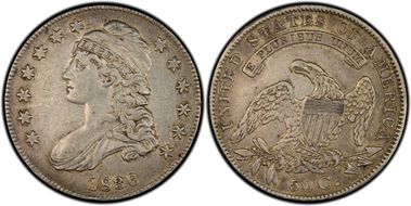 1836 50C O-106, Beaded Reverse XF40