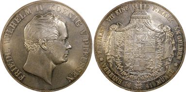 1841-A 2 Th F. Wilhelm IV KM-440.1  Ag MS62