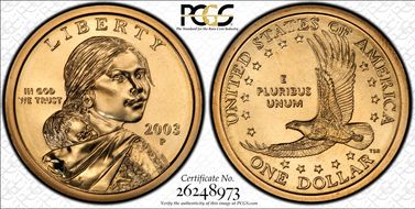 2003-P SAC$1 MS69