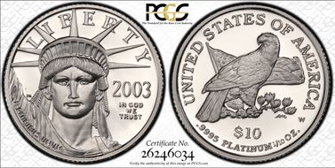 2003-W $10 Statue of Liberty PR70DCAM