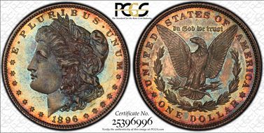 1896 $1 MS66PL
