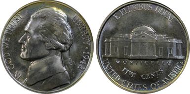 1942 5C Nickel PR68