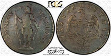 1787 Cent Massachusetts VF25BN