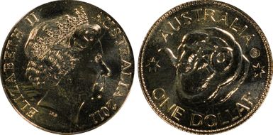 2011-S $1 Ram's Head Al-Bronze Counterstamp MS65