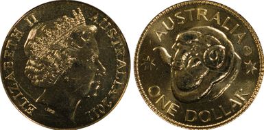 2011-M $1 Ram's Head Al-Bronze Counterstamp MS66