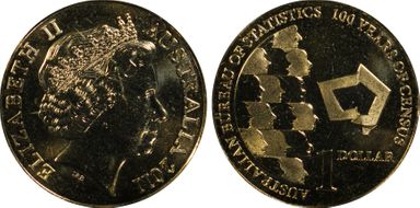 2011 $1 Census Centenary Al-Br MS66