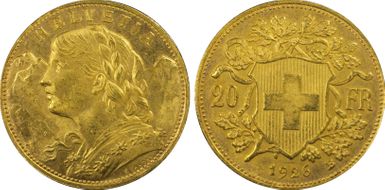 1926 B 20 Fr KM-35.1  Au MS64