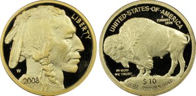 2008-W $10 American Buffalo .9999 Fine Gold PR69DCAM