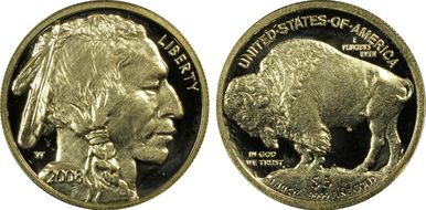 2008-W $5 American Buffalo .9999 Fine Gold PR69DCAM