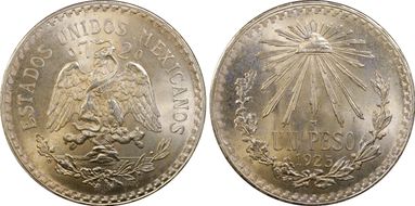 1925-M Peso KM-455  Ag MS65