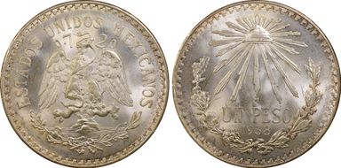 1938-M Peso KM-455  Ag MS66