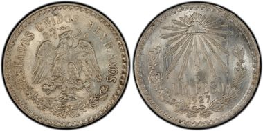 1927-M Peso KM-455  Ag MS64