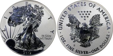 2012-S $1 Silver Eagle Rev PR  75th Anniversary SF Mint Set First Strike PR68