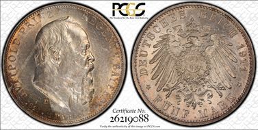 1911-D 5 Mk Birthday J-50 AU55