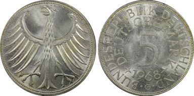 1968-G 5 Mk Regular Issue MS64