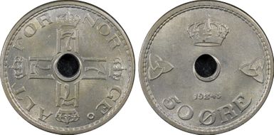 1945 50 Øre KM-386 Cu-Ni MS63