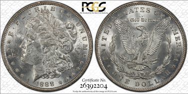 1888 $1 VAM 7 Doubled Reverse MS62