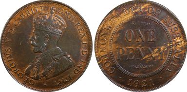 1921 1D English Obverse MS63BN