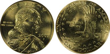 2007-P SAC$1 MS68