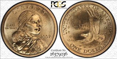 2007-D SAC$1 Satin Finish SP69