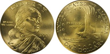 2008-P SAC$1 Satin Finish SP69