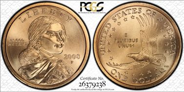 2008-P SAC$1 Satin Finish SP69