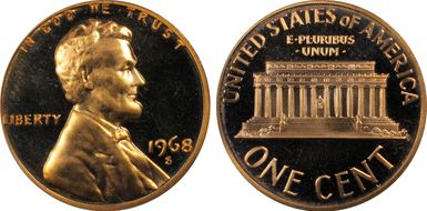 1968-S 1C PR68DCAM
