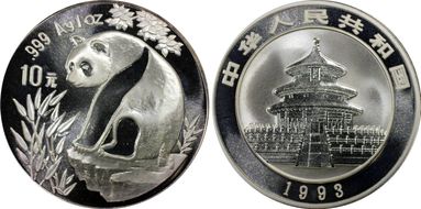 1993(上) 10 Yn Panda Ag Large Date PAN-204A MS69