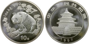 1997(沈) 10 Yn Panda Ag Large Date PAN-289B MS69