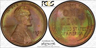 1951-S 1C MS65BN