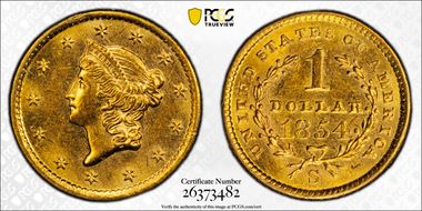 1854-S G$1 MS62