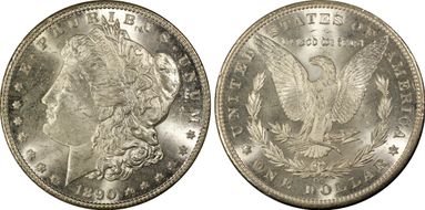 1890-CC $1 Tailbar MS63