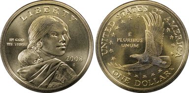 2008-D SAC$1 Satin Finish SP69