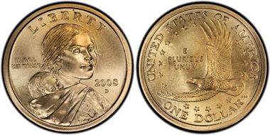 2008-D SAC$1 Satin Finish SP69