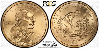 2009-D $1 Native American, Pos. B  Satin Finish SP68