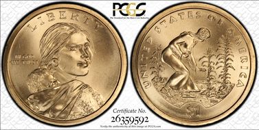 2009-P $1 Native American, Pos. B Satin Finish SP68