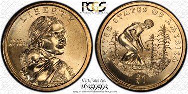 2009-P $1 Native American - Position B MS68