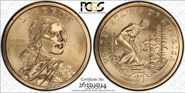 2009-P $1 Native American, Pos. A  Satin Finish SP68