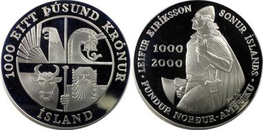 2000 1000 Kr Leif Ericson PR69DCAM