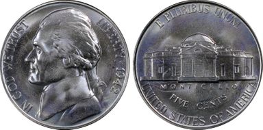1942 5C Nickel PR67