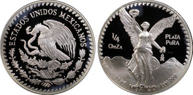 1995-Mo 1/4 oz Libertad Ag PR68DCAM