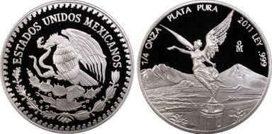 2011-Mo 1/4 oz Libertad Ag PR69DCAM