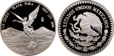 1997-Mo 1/4 oz Libertad Ag PR68DCAM