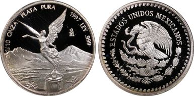 1997-Mo 1/10 oz Libertad Ag PR69DCAM