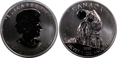 2011 $5 Timber Wolf MS65