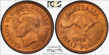 1949(p) 1/2D MS64+ RD