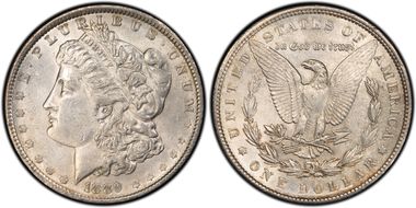 1889 $1 VAM 28A Pitted Reverse MS62